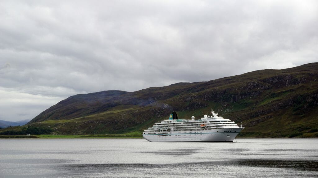 A cruise liner on Loch Broom